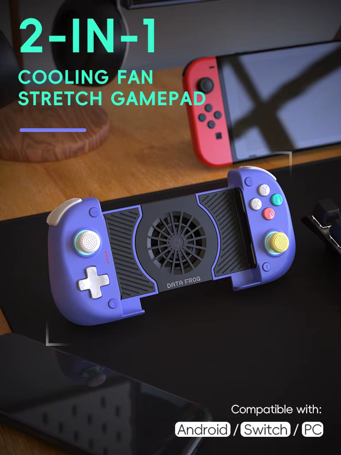 DATA FROG X3 Wireless Controller für Android, Samsung Galaxy und Nintendo Switch OLED, Dual Vibration Gamepad in Weiß und Lila - Bild 2