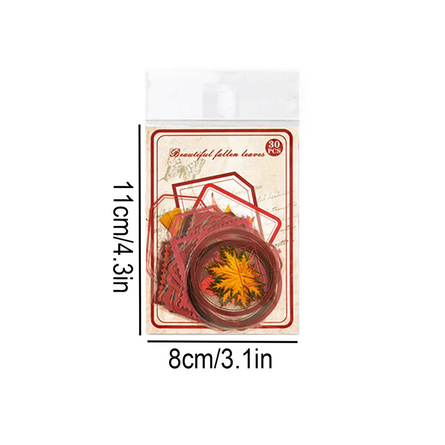 30 Blatt Vintage Blumen- und Pflanzenmuster Aufkleber-Set aus transparentem PET für dein DIY Scrapbook und Fotoalbum, Multicolour - Bild 2