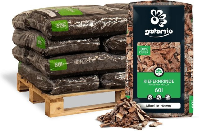Galamio Rindenmulch Kiefer braun 10-40 mm, 12 x 60 l - Bild 1