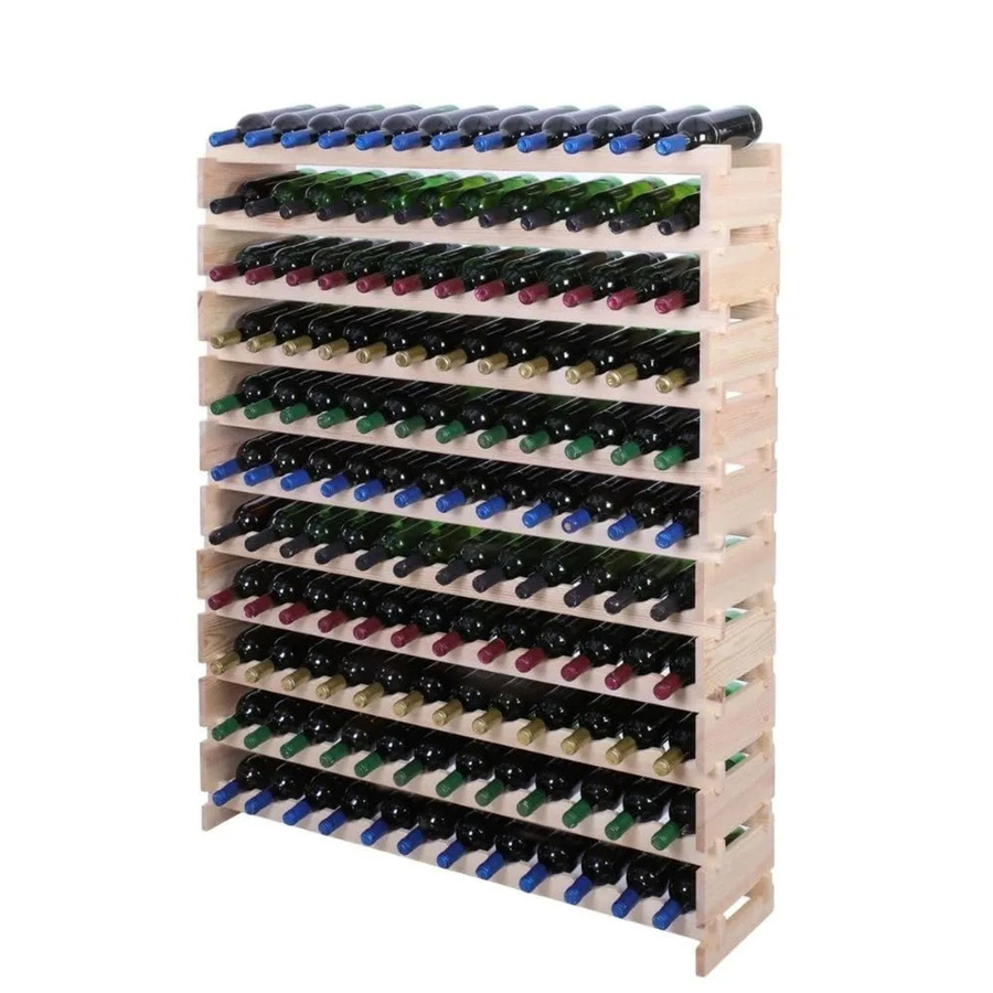 PROREGAL Weinregal VINOTECA FLEX aus massivem Kiefernholz, Natur unbehandelt, braun, H x B x T: 149 x 123 x 28 cm, Platz für 132 Flaschen auf 11 Ebenen - Bild 2