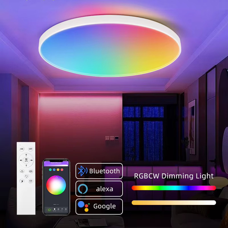 CHENBEN Moderne LED Deckenleuchte mit Fernbedienung, RGB Dimmbare Ring-Lampe in Weiß für Wohnzimmer und Küche - Bild 3