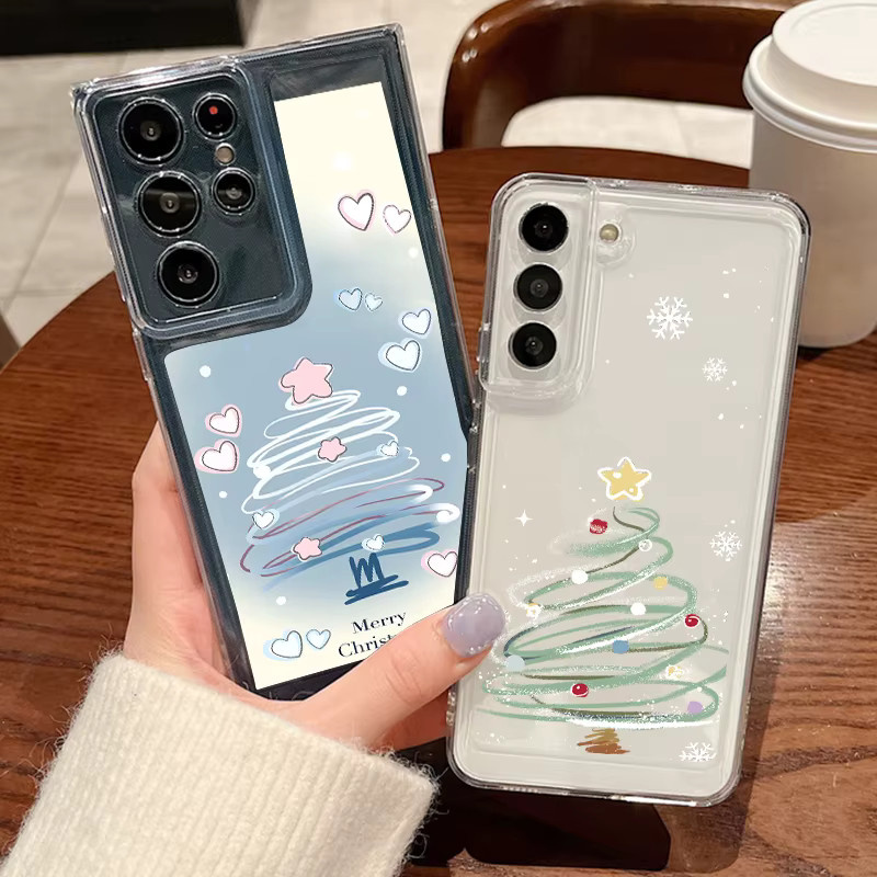 Weihnachtsbaum Handyhülle für Samsung Galaxy S25 S24 S23 S22 Ultra FE A56 A55 A54 A37 A26 A17 A16 A15 5G sowie S26 Edge in Transparent - Bild 1
