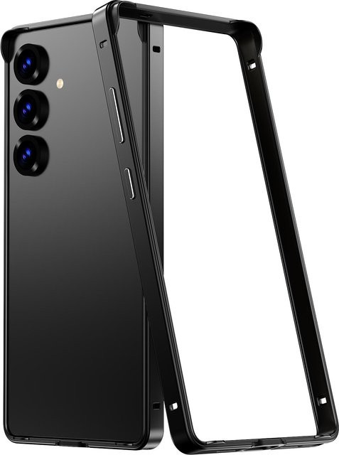 Stoßstangen Hülle Abdeckung aus Metall für Samsung Galaxy S25 Ultra und S24 Ultra in Titan Grau und Schwarz - Bild 1