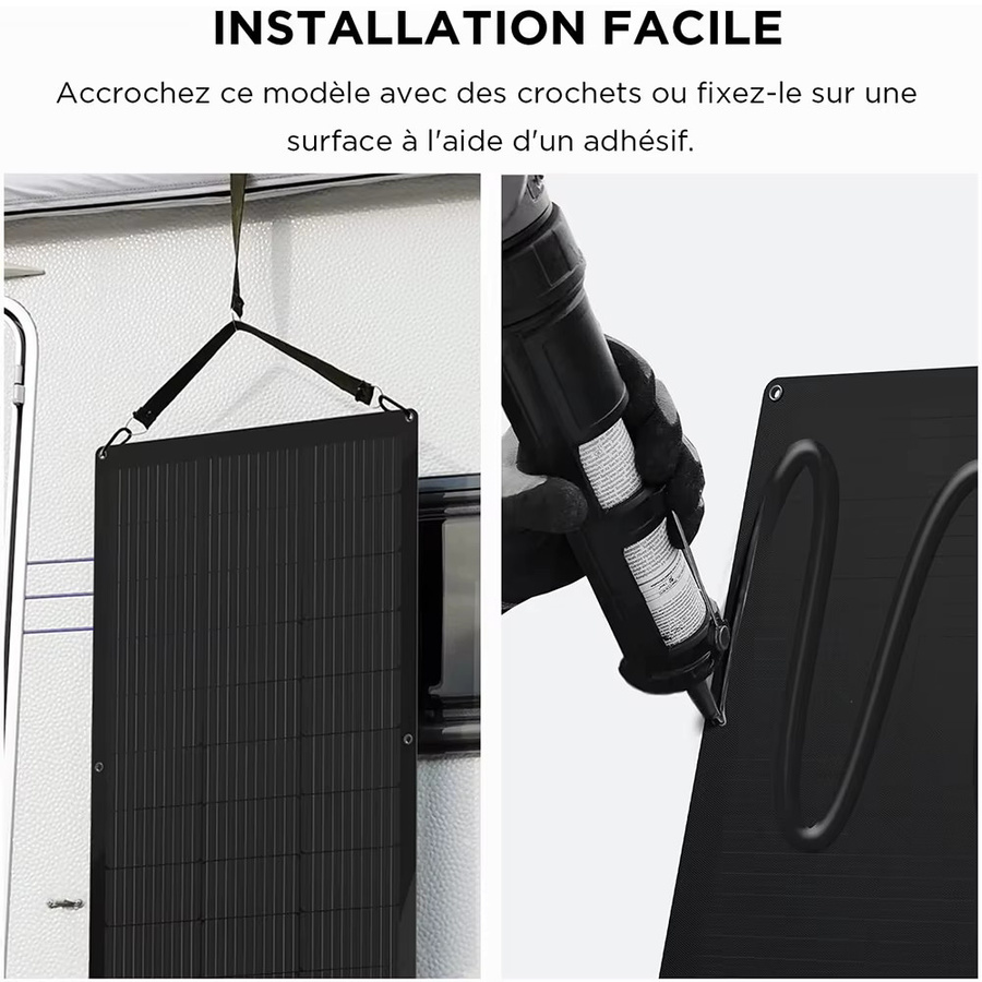 BOGUANG 200W Solarmodul-Set 12V Solaranlage in Schwarz für Wohnmobile, Wohnwagen und netzunabhängige Anwendungen - Bild 4