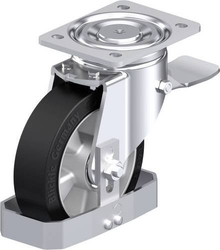 Blickle Stahlblech-Lenkrolle LH-ALEV 160K-ST-FS in Schwarz-Grau mit 160 mm Rad-Durchmesser und 400 kg Tragfähigkeit - Bild 1