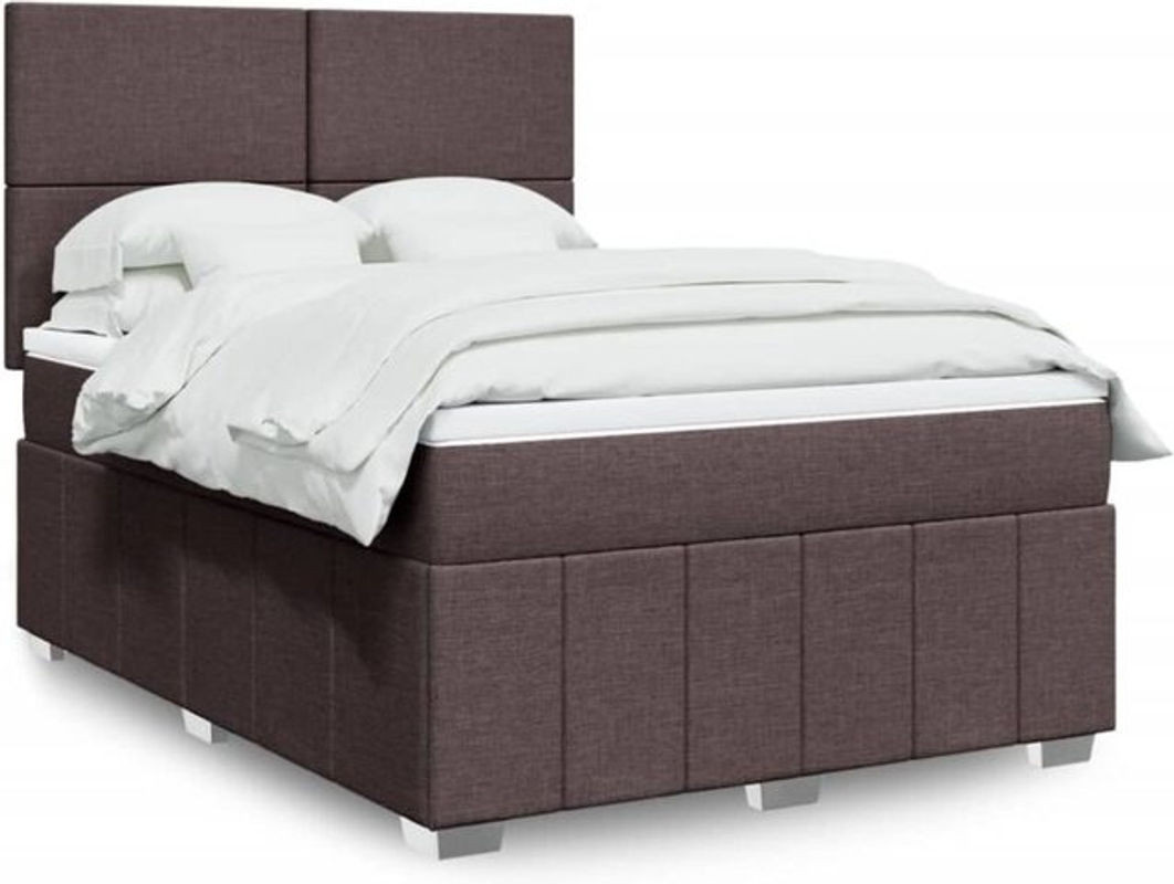 Boxspringbett mit Matratze von vidaxl in Braun aus Stoff, B/T/H: 140 x 190 cm - Bild 1