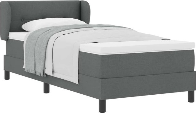 vidaXL Boxspringbett mit Matratze und Taschenfederkern in Grau, B/T/H: 80 x 200 cm - Bild 1