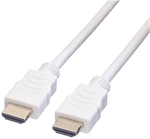 Value HDMI Anschlusskabel 4K UHD, Geschirmt, Weiß, Länge: 3,00 m - Bild 1