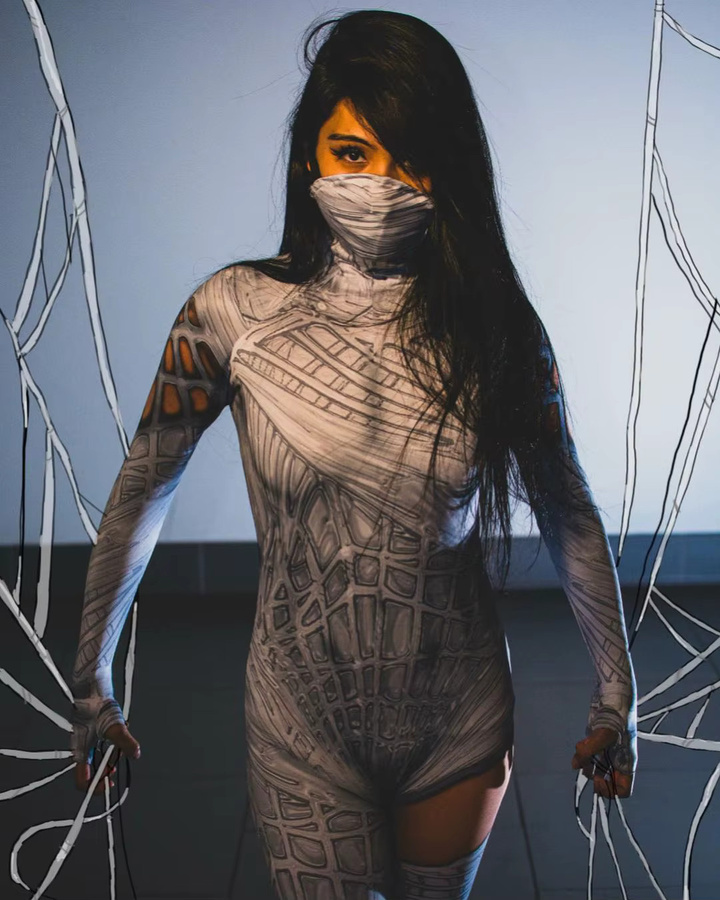 Hot Toys Cindy Moon Cosplay Kostüm, Zentai Halloween Body Overall, Erwachsene - Bild 3