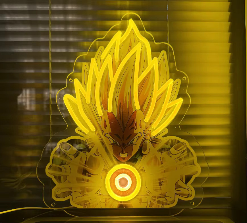 Bandai Dragon Ball Anime Acryl Neon LED Lampe in Gelb und Schwarz - Bild 2