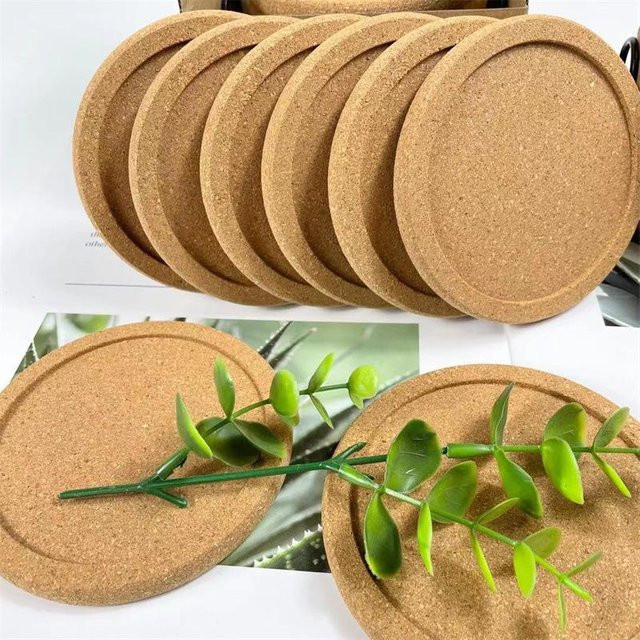 Runder Kork-Untersetzer von Love Home Garden in Braun für Kaffee, Tee und Wein - Bild 1