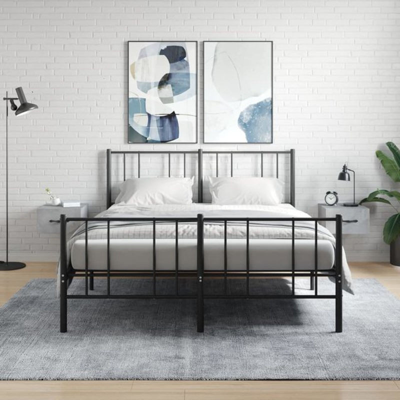 Vidaxl Wand-Nachttische 2er-Set in Grau, Modernes Design aus Beton und Holzwerkstoff, B/T/H: 35 x 35 x 20 cm - Bild 1