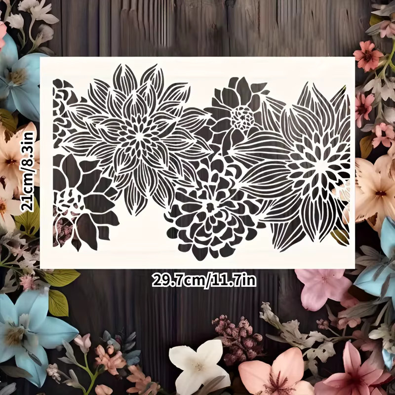 PenhuaMoban DIY Schablonen Set für Wandmalerei und Scrapbooking, A4, Weiß, B: 29 cm, H: 21 cm - Bild 2