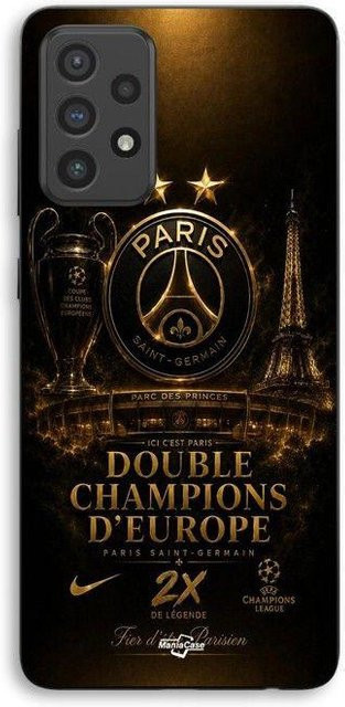 Maniacase Handyhülle für Samsung Galaxy A72 PSG Champions League Design in Schwarz und Gold - Bild 1