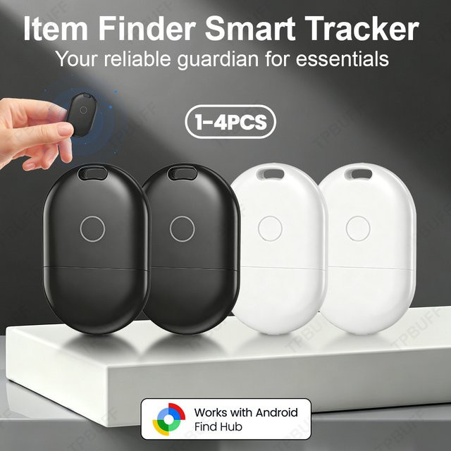 Dual-System Mini GPS-Tracker für Google Find My und iOS Airtag, Anti-Verlust-Gerät in Schwarz für Haustiere, Fahrräder, Taschen und Autos - Bild 1