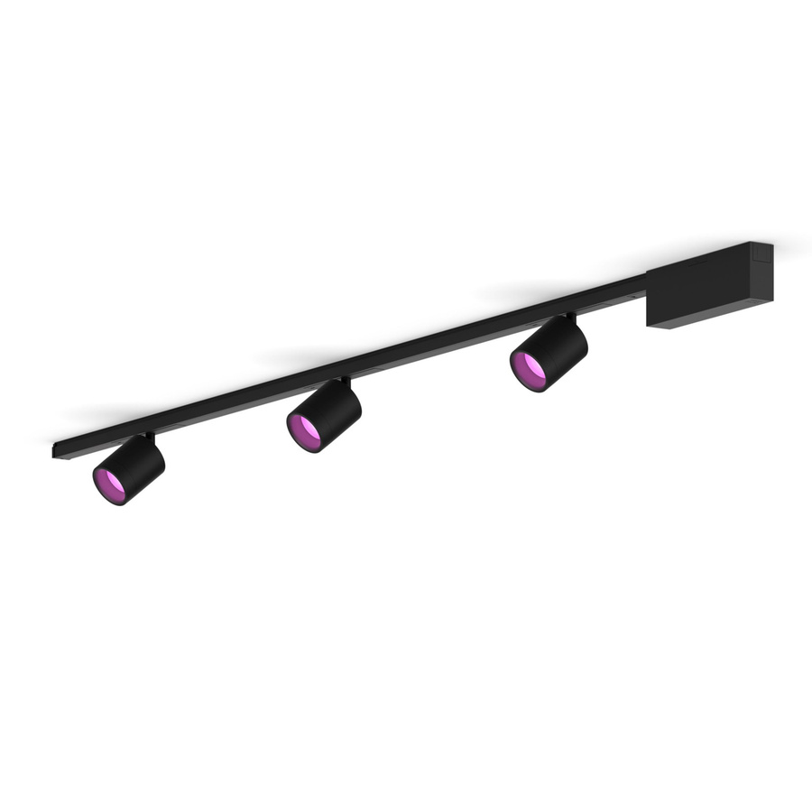Philips Hue Perifo Basis-Set Gerade Deckenleuchte in Schwarz mit 3 Spots - Bild 1