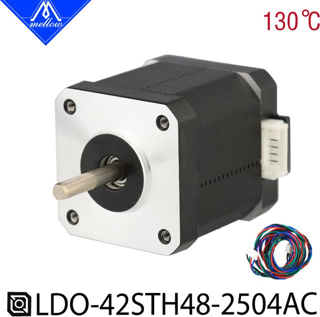 Mellow Hochtemperatur-LDO Nema 17 Schrittmotor LDO-42STH48-2504AC in Schwarz für Voron Vcore3 BLV Ender 5 CoreXY 3D-Drucker, 48 mm - Bild 1