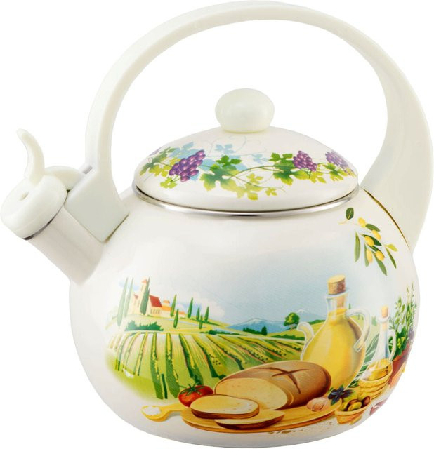 Zilner Emaille-Wasserkocher Bread Zl-4012-Br in Weiß, 2,2 l - Bild 1