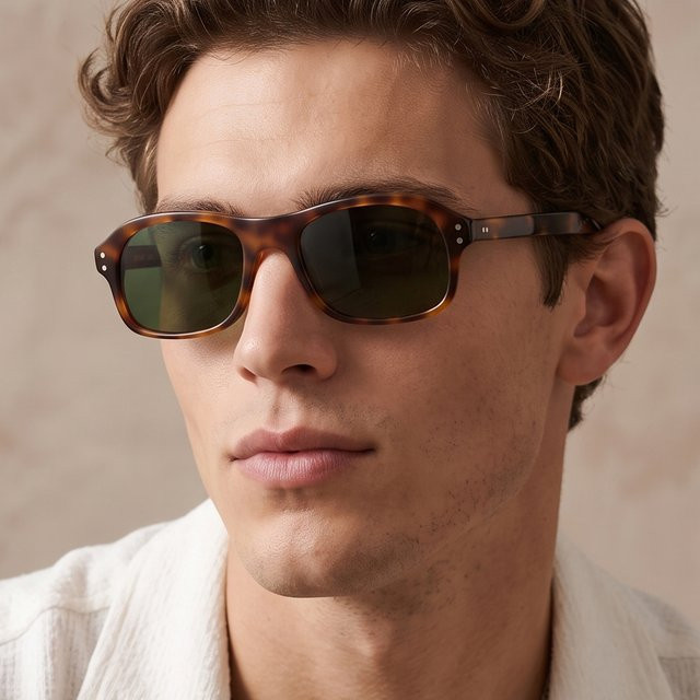Eareada Sonnenbrille, Square, Vollrand, Acetate, Braun, Herren - Bild 1