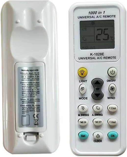 KAFNHCKA 1000-in-1 Klimaanlagen-Fernbedienung K-1028E intelligentes Steuergerät in Weiß für Hemilton, Gree, Haier, Panasonic und Sharp - Bild 1