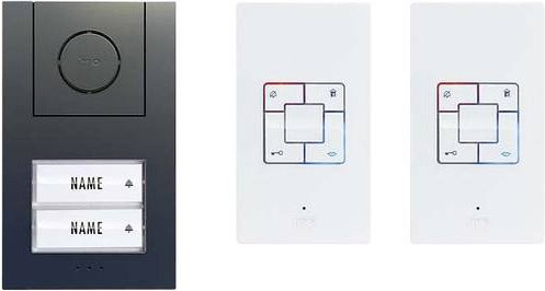 M-e modern-electronics Vistus AD ALU 4020A Türsprechanlage Kabelgebunden Komplett-Set für 2 Familienhäuser in Anthrazit - Bild 1