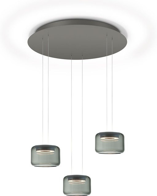 Knapstein Sidra-Rondo LED-Pendelleuchte in Anthrazit mit Glas und höhenverstellbarer Aufhängung - Bild 1