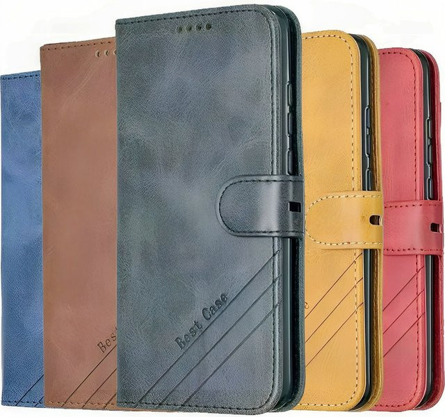 Luxus Flip Ledertasche für ZTE Blade A33S A34 A35 A53 A54 A55 A72 A73 A75 Brieftasche Abdeckung in Grau - Bild 1