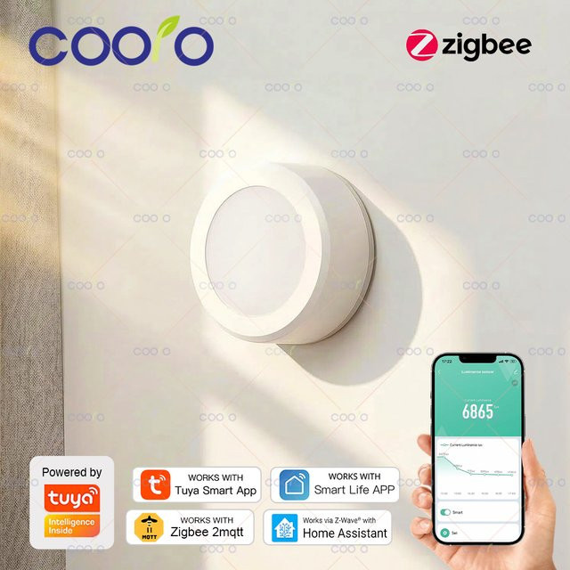 Tuya Zigbee Smart Light Sensor in Weiß zur Helligkeits- und Lux-Überwachung mit Smart Life und Z2M Kompatibilität - Bild 1