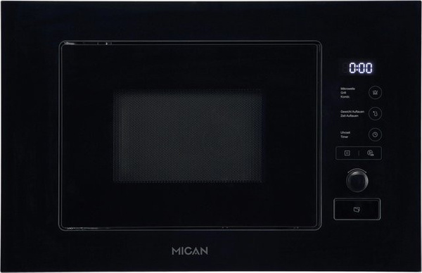 Mican Einbaumikrowelle MGM17SCBG mit Grillfunktion in Schwarz
