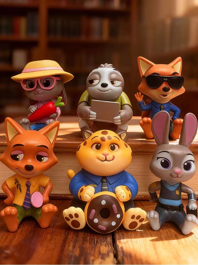 6er Set Zootopia Anime Figuren Judy und Nick aus PVC, Multicolor, Höhe: 8 cm - Bild 4