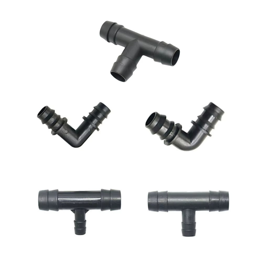 WYZXM T-Stück-Verbinder Set 10 Stück, Reduzierstück 16 mm auf 8 mm und 10 mm, 1/2 Zoll Wasserrohr-Übergangskupplung, schwarzer Aquakultur-Winkeladapter - Bild 1