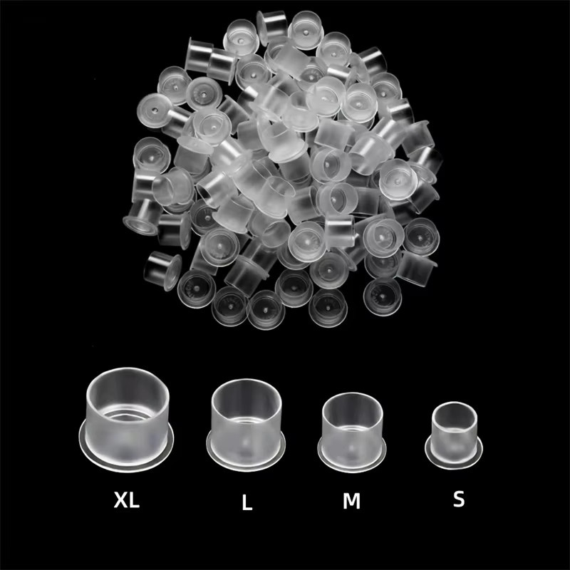 JC TATTOO Einweg-Tattoo-Tintenbecher, Transparent, S/M/L/XL - Bild 1