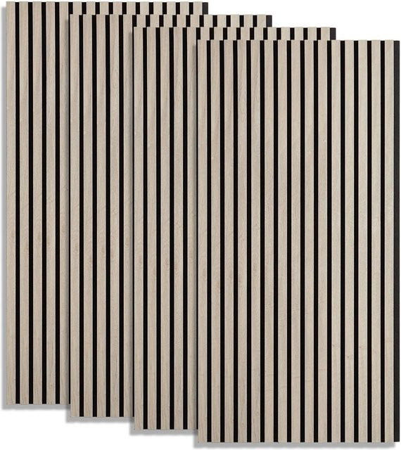 Homestyle4u 4er-Set Akustikpaneele Wandpaneele in Grau, 3D Design aus MDF und Filz, B: 60 cm, H: 120 cm - Bild 1