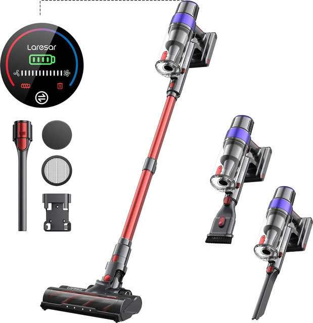 Laresar V8 Akku-Handstaubsauger mit bürstenlosem Motor und 48000 PA Saugkraft, 500 W, 60 Minuten Laufzeit, Multicolor - Bild 1