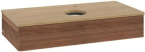 V&B Waschtischunterschrank Antao mit Frontstruktur in Eiche Honig und Walnuss, B/T/H: 100 x 50 x 19 cm - Bild 1