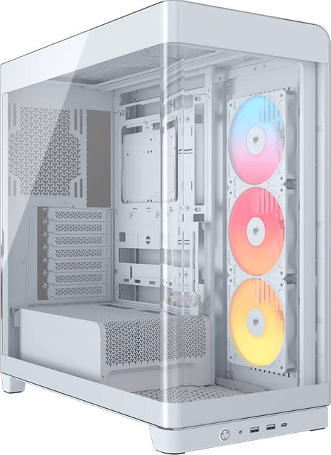 Corsair FRAME 4500X RS-R ARGB ATX Gehäuse in Weiß mit transparenten Seitenpaneelen und USB-C Anschluss - Bild 1