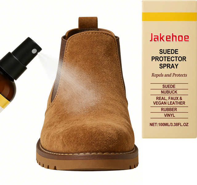 JAKEHOE Wildleder-Pflegespray als sanfter Nubuk-Reiniger und Fleckenentferner für Schuhe, Taschen und Sofas in Transparent - Bild 1