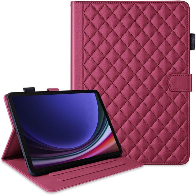 Samsung Galaxy Tab S10 FE Plus Kunstleder Hülle mit Standfunktion in Rot - Bild 1