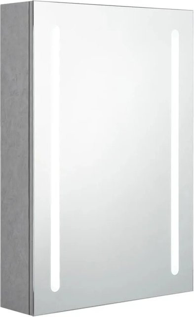 vidaXL LED-Spiegelschrank für das Badezimmer in Betongrau mit Soft-Close-Türen und integrierter Beleuchtung, B/T/H: 50 x 13 x 70 cm - Bild 1