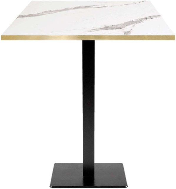 RestooTab Stehtisch Milan quadratisch mit weißer Platte und schwarzem Gestell, B/T/H: 70 x 70 x 113 cm - Bild 1