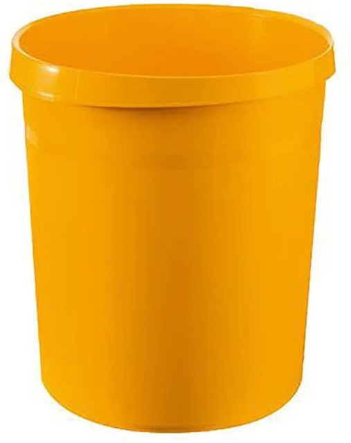 PROREGAL Klassischer Runder Papierkorb aus Kunststoff, Gelb, H: 35 cm, Ø: 31,2 cm, 18 Liter - Bild 1