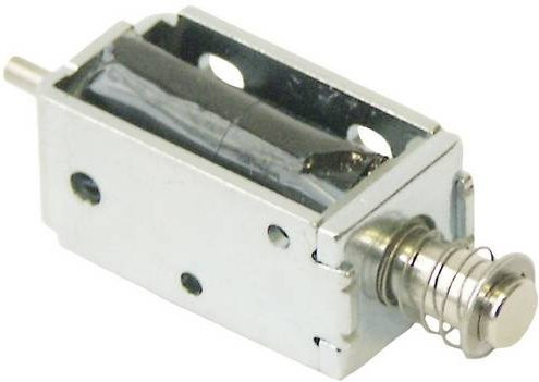 RED MAGNETICS Hubmagnet ITS-LS1110B-D-12VDC drückend, Silber, 12 V/DC, 1.1W, 0.18 N/mm bis 2 N/mm - Bild 1