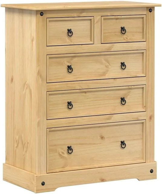 vidaXL Kommode Corona aus Massivholz Kiefer in Braun, B/T/H: 92 x 48 x 114 cm - Bild 1