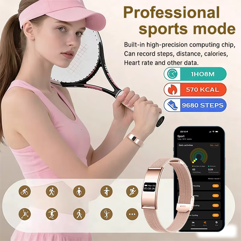 BOXUXING Fitness Tracker Smart-Armband für Damen und Herren in Schwarz mit Herzfrequenzmessung und 10ATM Wasserdichtigkeit - Bild 4