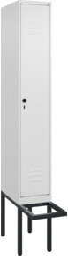 C+P Spind Classic PLUS Garderobenspind mit Sitzbank, 1 Abteil, Farbe: Anthrazit/Grau, B/T/H: 212,0 x 30,0 x 81,5 cm - Bild 1