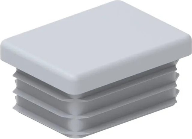 FeNau Einsteckkappe aus Kunststoff für Rechteckrohr, Farbe: Grau, B/T/H: 40 x 30 x 28 mm - Bild 1