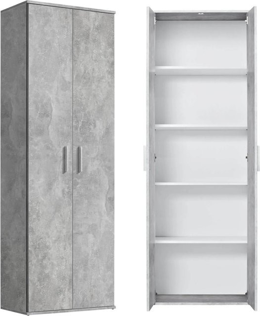 mokebo Mehrzweckschrank in Grau als Aufbewahrungsschrank für Flur, Bad oder Arbeitszimmer, H x B x T: 180 x 60 x 34 cm - Bild 1