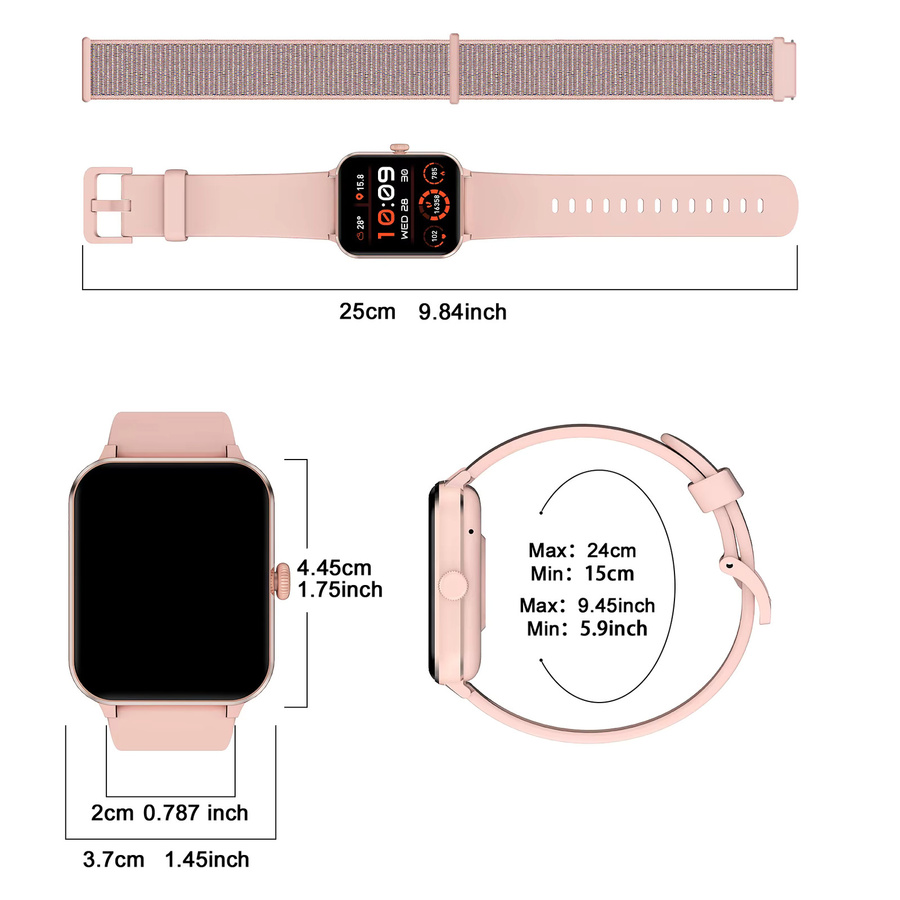 Blackview R50 Smartwatch mit 1,85 Zoll TFT-Display, Bluetooth-Anrufen und Gesundheitsüberwachung für Damen und Herren in Schwarz oder Pink - Bild 6