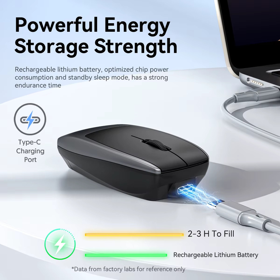 KUXM Bluetooth-Maus in Silber, wiederaufladbare Mini-Maus mit TF-Karten-Funktion für Büro und unterwegs - Bild 3