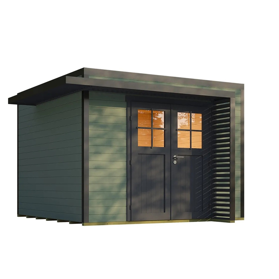 Weka Gartenhaus Amberley mit Doppeltür in Graugrün/Anthrazit, B/T: 300 x 300 cm - Bild 2